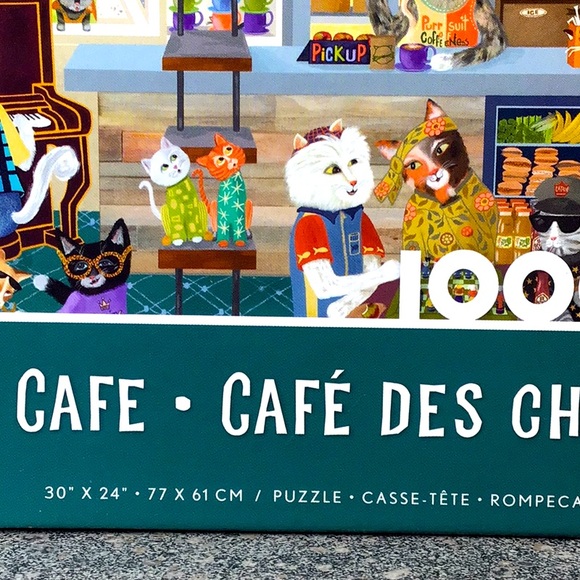 🐈 CEACO ‘Cat Cafe’ 1000+EZ-2-Hold Larger Size Pieces Jigsaw Puzzle with Poster - Picture 7 of 9